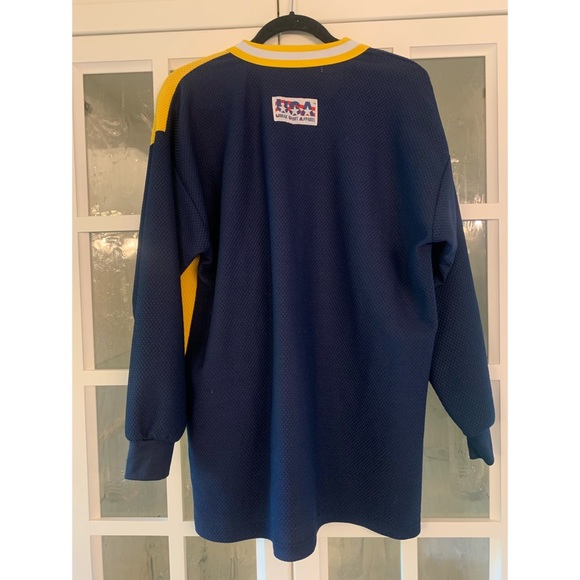 Long sleeved Michigan jersey. Fits L/XL. Blue and Yellow. Vintage. - Picture 2 of 3